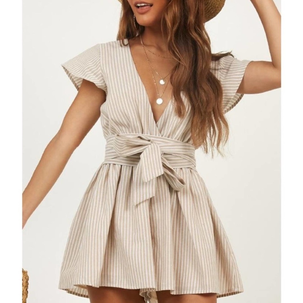 Show po. Tie it all up playsuit striped romper 4 NEW